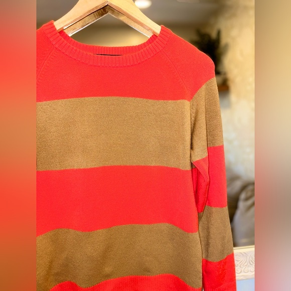 French Connection Sweater - Bright Orange & Tan - M - Picture 6 of 13